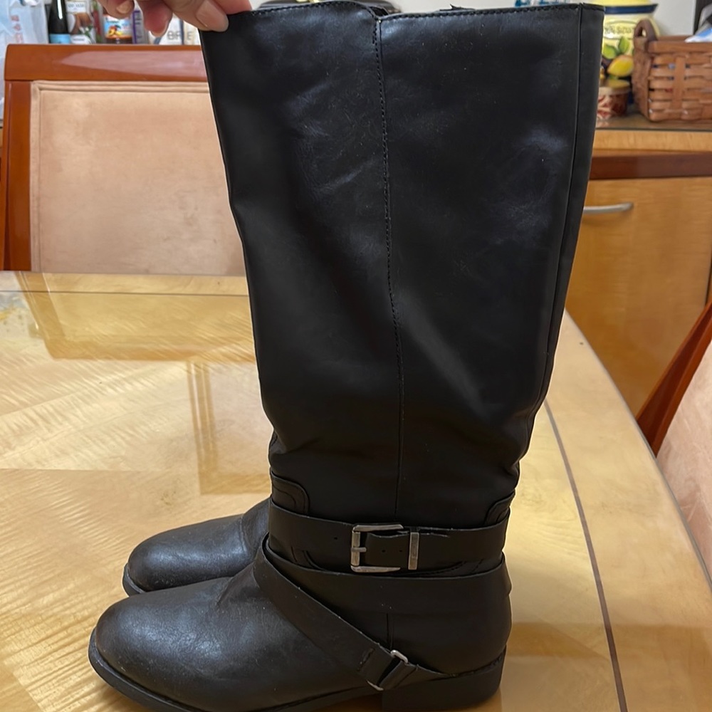 Faux leather boots